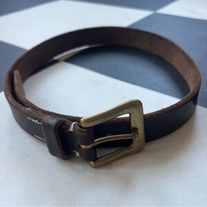 Solid Brass Leather Belt